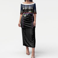 Mabuhay Philippines Festival Puletasi Filipino Map Sampaguita Igorot Pattern LT14 Long Dress Black - Polynesian Pride