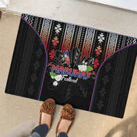 Mabuhay Philippines Festival Rubber Doormat Filipino Map Sampaguita Igorot Pattern LT14 - Polynesian Pride