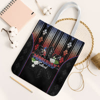 Mabuhay Philippines Festival Tote Bag Filipino Map Sampaguita Igorot Pattern LT14 White Strap One Size Black - Polynesian Pride