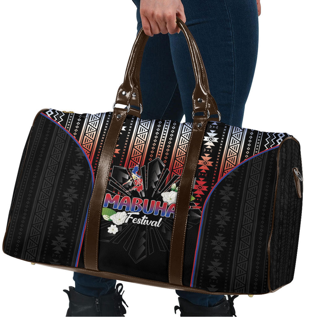 Mabuhay Philippines Festival Travel Bag Filipino Map Sampaguita Igorot Pattern LT14 - Polynesian Pride