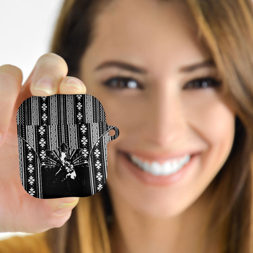 Mabuhay Philippines Festival AirPods Case Filipino Map Black White Igorot Pattern LT14 - Polynesian Pride