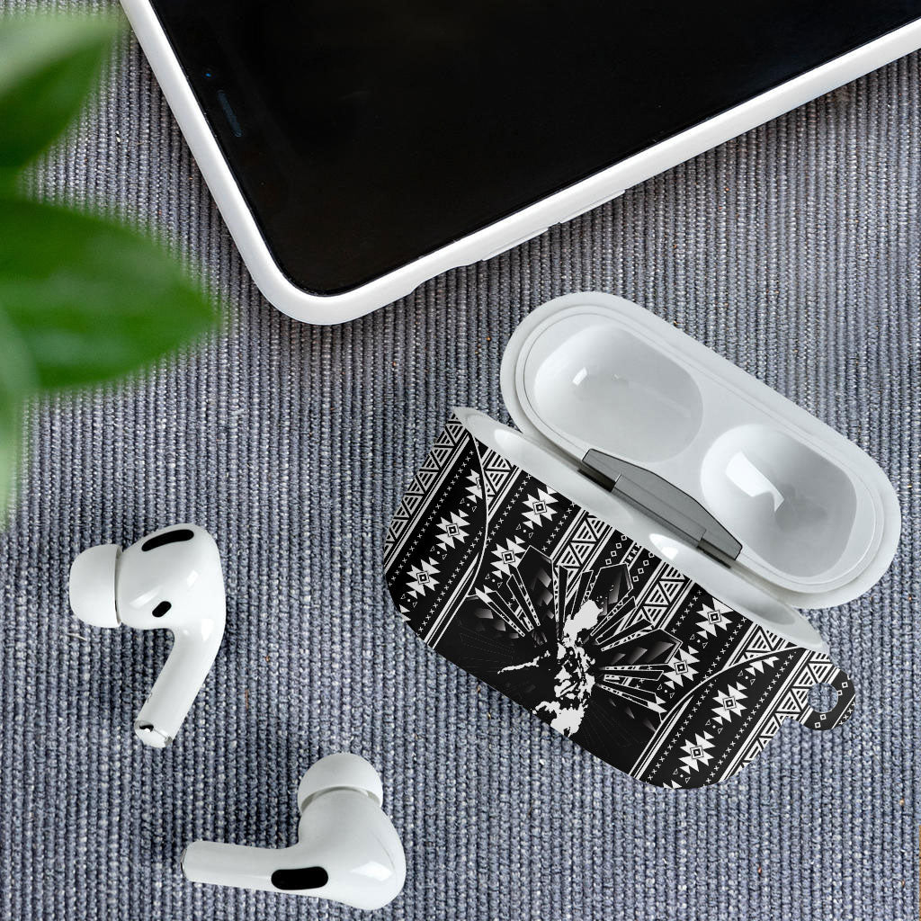 Mabuhay Philippines Festival AirPods Case Filipino Map Black White Igorot Pattern LT14 - Polynesian Pride