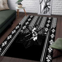 Mabuhay Philippines Festival Area Rug Filipino Map Black White Igorot Pattern LT14 Black - Polynesian Pride