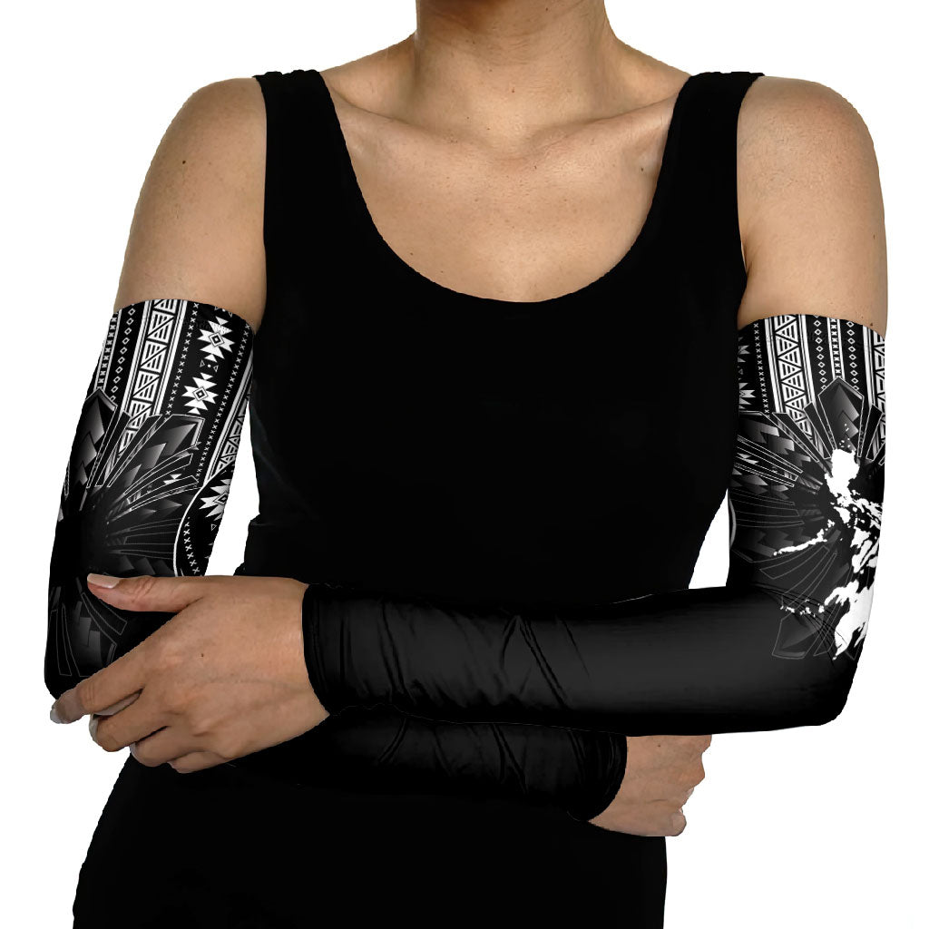 Mabuhay Philippines Festival Arm Sleeves Filipino Map Black White Igorot Pattern LT14 - Polynesian Pride