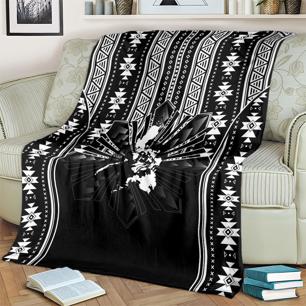 Mabuhay Philippines Festival Blanket Filipino Map Black White Igorot Pattern LT14 - Polynesian Pride