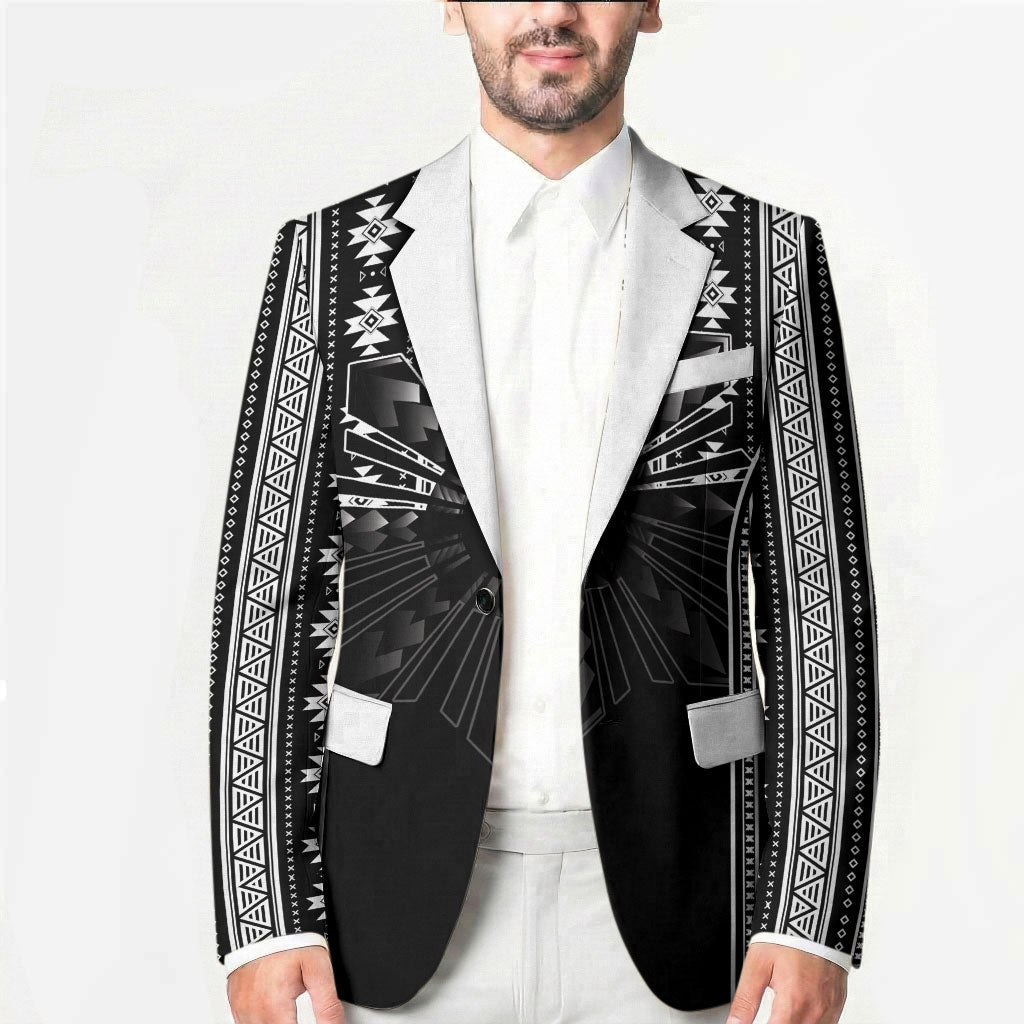 Mabuhay Philippines Festival Blazer Filipino Map Black White Igorot Pattern LT14 - Polynesian Pride