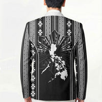 Mabuhay Philippines Festival Blazer Filipino Map Black White Igorot Pattern LT14 - Polynesian Pride