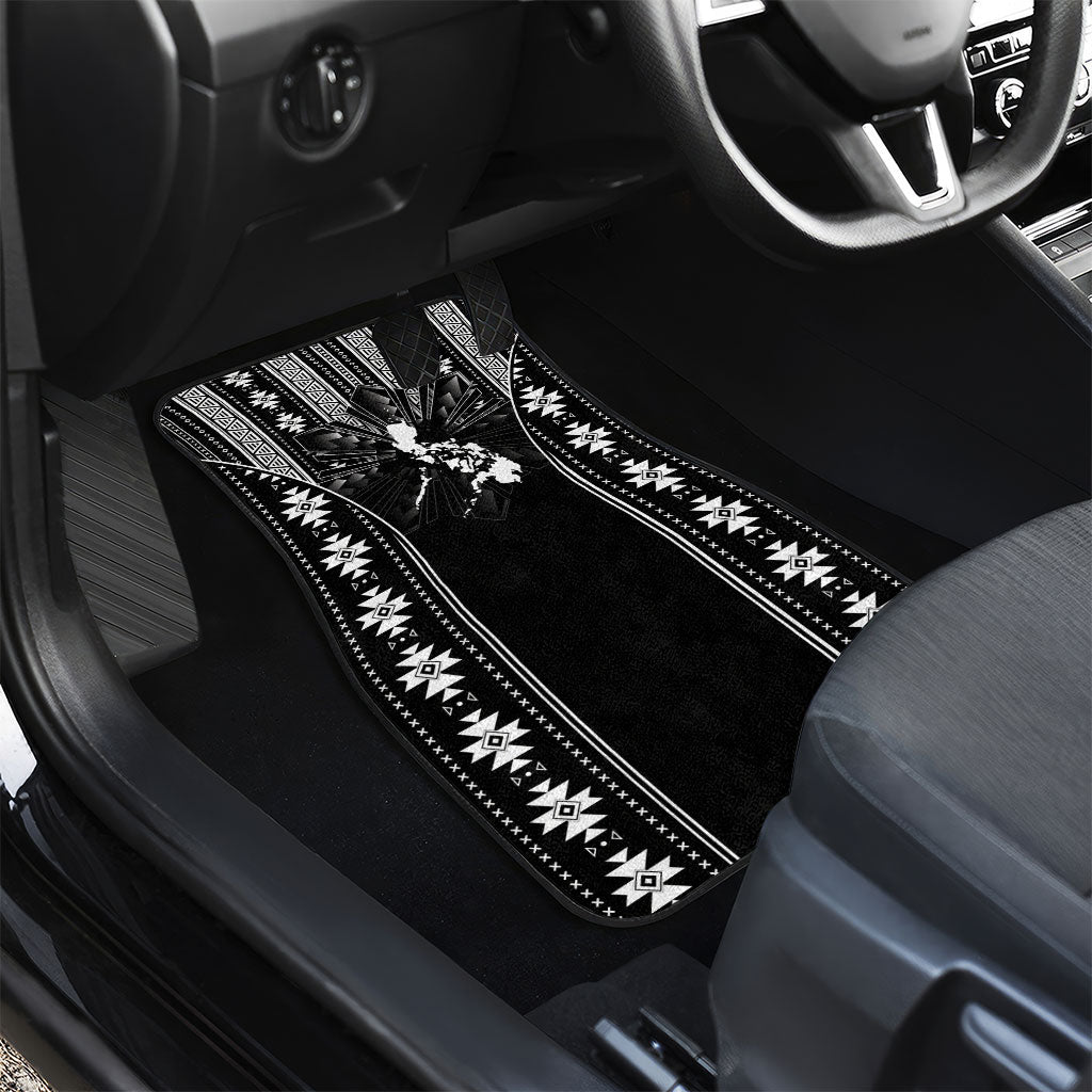 Mabuhay Philippines Festival Car Mats Filipino Map Black White Igorot Pattern LT14 - Polynesian Pride
