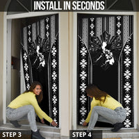 Mabuhay Philippines Festival Door Cover Filipino Map Black White Igorot Pattern LT14 - Polynesian Pride
