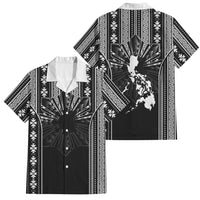Mabuhay Philippines Festival Family Matching Short Sleeve Bodycon Dress and Hawaiian Shirt Filipino Map Black White Igorot Pattern LT14 Dad's Shirt - Short Sleeve Black - Polynesian Pride