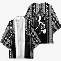 Mabuhay Philippines Festival Kimono Filipino Map Black White Igorot Pattern LT14 - Polynesian Pride