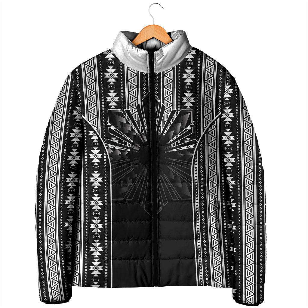 Mabuhay Philippines Festival Padded Jacket Filipino Map Black White Igorot Pattern LT14 - Polynesian Pride