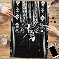 Mabuhay Philippines Festival Puzzle Filipino Map Black White Igorot Pattern LT14 Black - Polynesian Pride