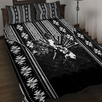 Mabuhay Philippines Festival Quilt Bed Set Filipino Map Black White Igorot Pattern LT14 Black - Polynesian Pride