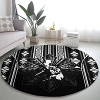 Mabuhay Philippines Festival Round Carpet Filipino Map Black White Igorot Pattern LT14 - Polynesian Pride