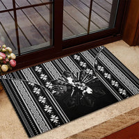 Mabuhay Philippines Festival Rubber Doormat Filipino Map Black White Igorot Pattern LT14 - Polynesian Pride