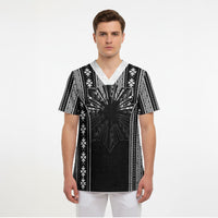 Mabuhay Philippines Festival Scrub Top Filipino Map Black White Igorot Pattern LT14 - Polynesian Pride