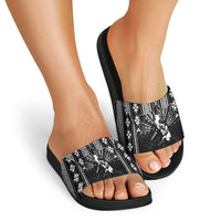 Mabuhay Philippines Festival Slide Sandals Filipino Map Black White Igorot Pattern LT14 - Polynesian Pride