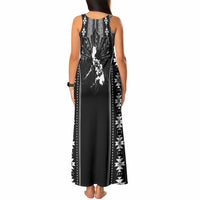 Mabuhay Philippines Festival Tank Maxi Dress Filipino Map Black White Igorot Pattern LT14 - Polynesian Pride