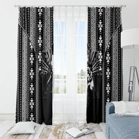Mabuhay Philippines Festival Window Curtain Filipino Map Black White Igorot Pattern LT14 - Polynesian Pride