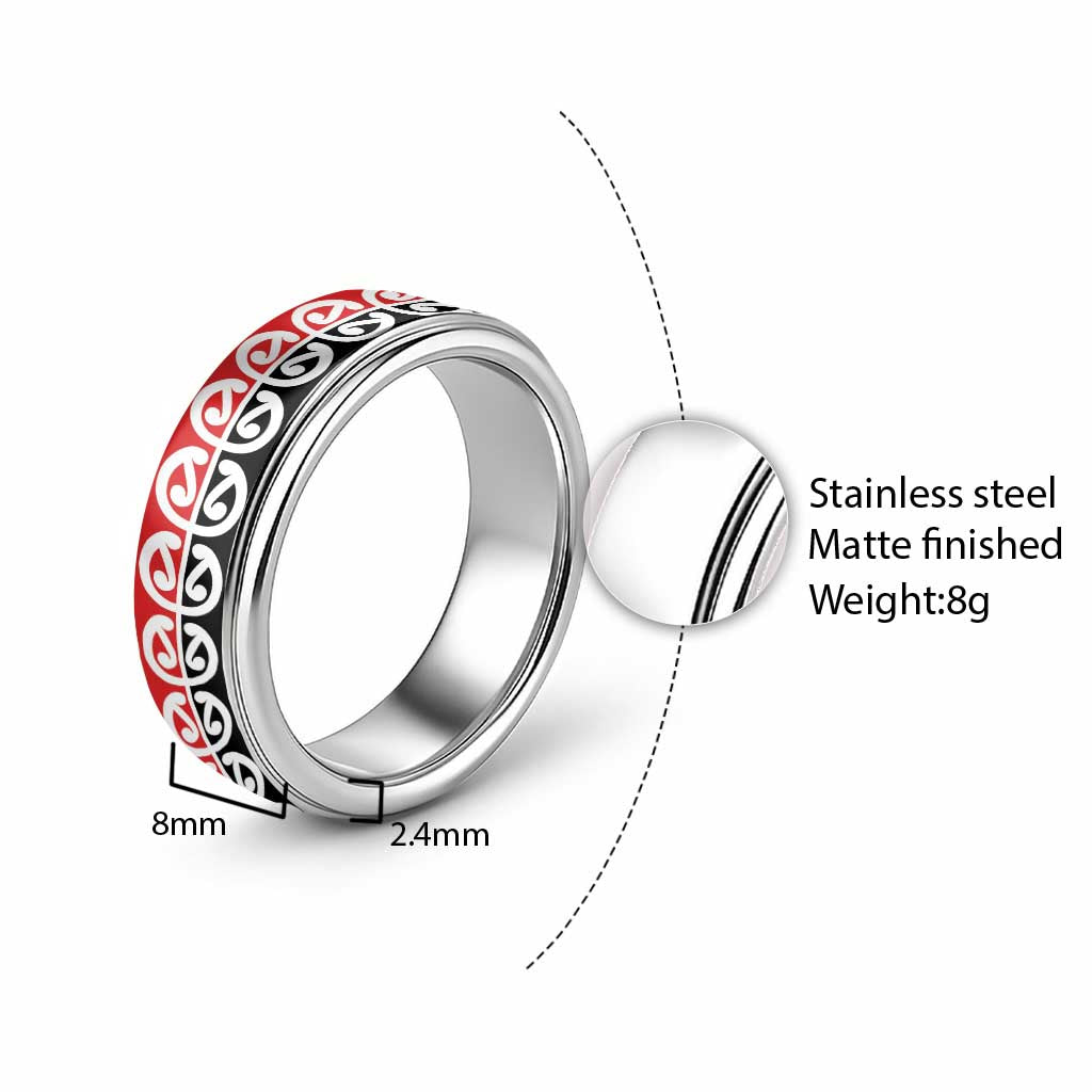 New Zealand Mangopare Kowhaiwhai Motif Classic Ring LT14 - Polynesian Pride