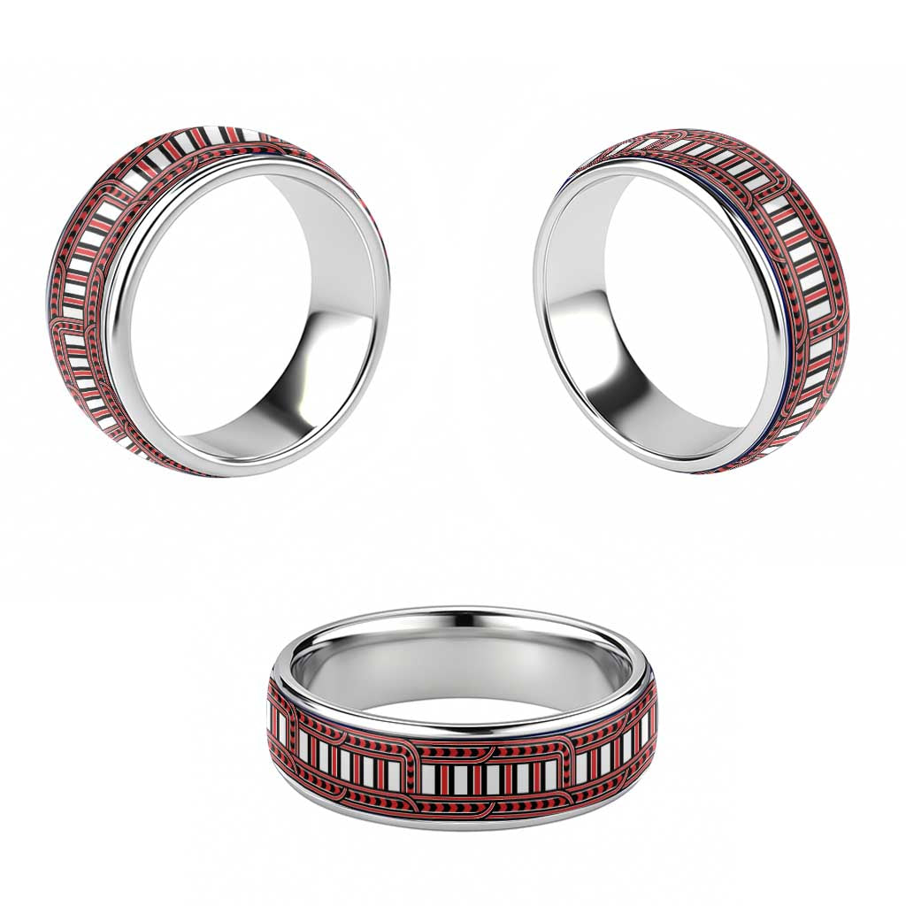 New Zealand Rauponga Whakarare Kowhaiwhai Motif Classic Ring - Polynesian Pride