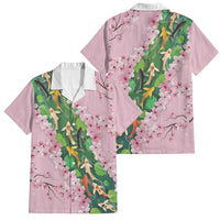 Koi Fish Sakura Japan Family Matching Tank Maxi Dress and Hawaiian Shirt Eternal Flow Cherry Blossom Seigaiha Pattern