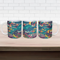 Japan Koinobori Ceramic Mug Japanese Koi Flag Waves Pattern