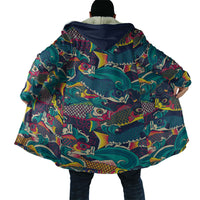 Japan Koinobori Cloak Japanese Koi Flag Waves Pattern