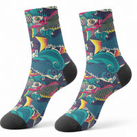 Japan Koinobori Crew Socks Japanese Koi Flag Waves Pattern LT14 - Polynesian Pride