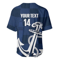 New Zealand Auckland Football Custom Baseball Jersey Navy Blue City Anchor Sky Tower Symbol LT14 - Polynesian Pride