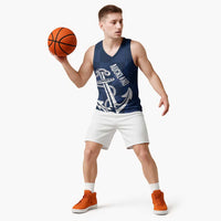 New Zealand Auckland Football Custom Basketball Jersey Navy Blue City Anchor Sky Tower Symbol LT14 - Polynesian Pride
