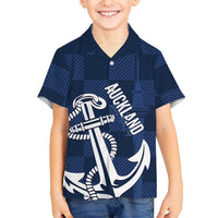 New Zealand Auckland Football Custom Hawaiian Shirt Navy Blue City Anchor Sky Tower Symbol LT14 - Polynesian Pride