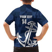 New Zealand Auckland Football Custom Hawaiian Shirt Navy Blue City Anchor Sky Tower Symbol LT14 - Polynesian Pride