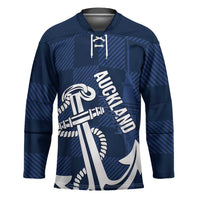 New Zealand Auckland Football Custom Hockey Jersey Navy Blue City Anchor Sky Tower Symbol LT14 Unisex Navy Blue - Polynesian Pride