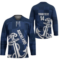New Zealand Auckland Football Custom Hockey Jersey Navy Blue City Anchor Sky Tower Symbol LT14 - Polynesian Pride