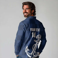 New Zealand Auckland Football Custom Long Sleeve Polo Shirt Navy Blue City Anchor Sky Tower Symbol LT14 - Polynesian Pride