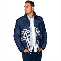 New Zealand Auckland Football Custom Padded Jacket Navy Blue City Anchor Sky Tower Symbol LT14 - Polynesian Pride