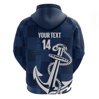 New Zealand Auckland Football Custom Zip Hoodie Navy Blue City Anchor Sky Tower Symbol LT14 - Polynesian Pride