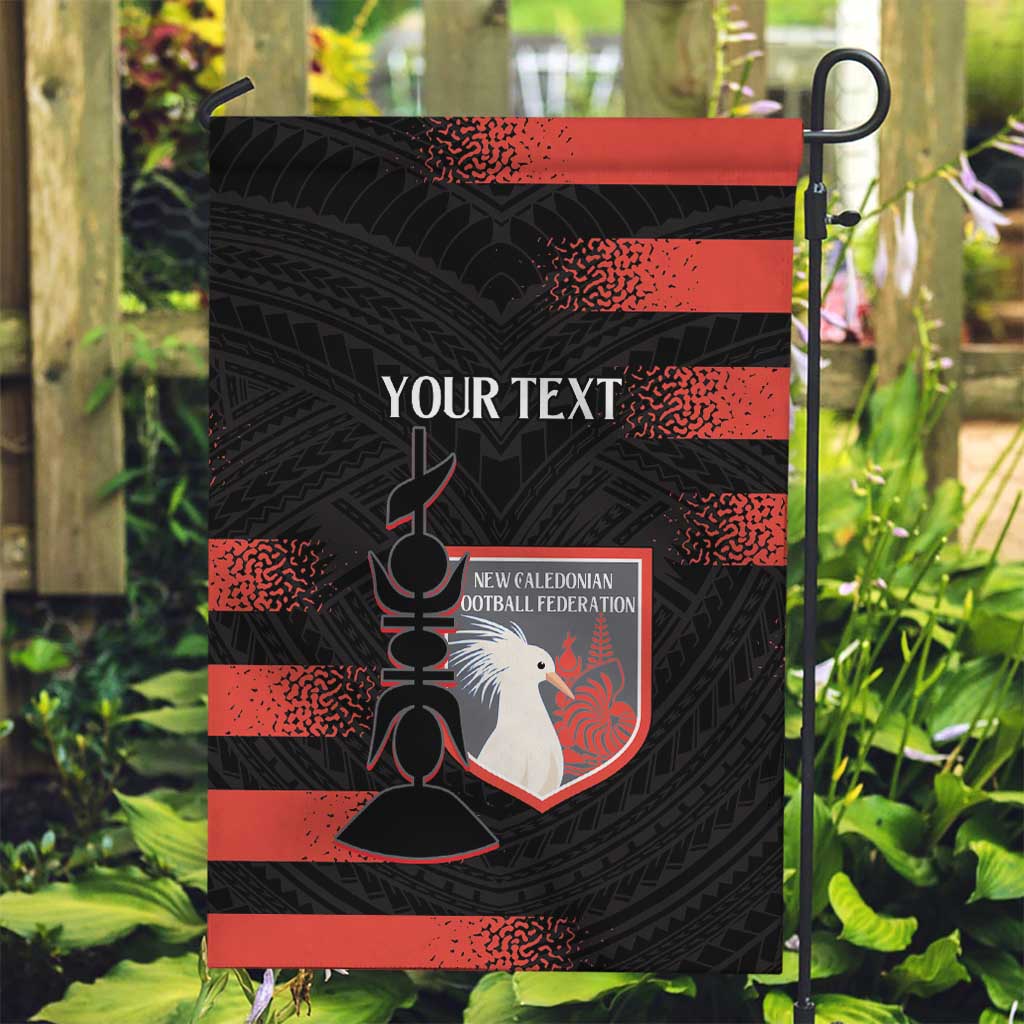 Custom New Caledonia Football Garden Flag Allez Les Cagous Polynesian Pattern