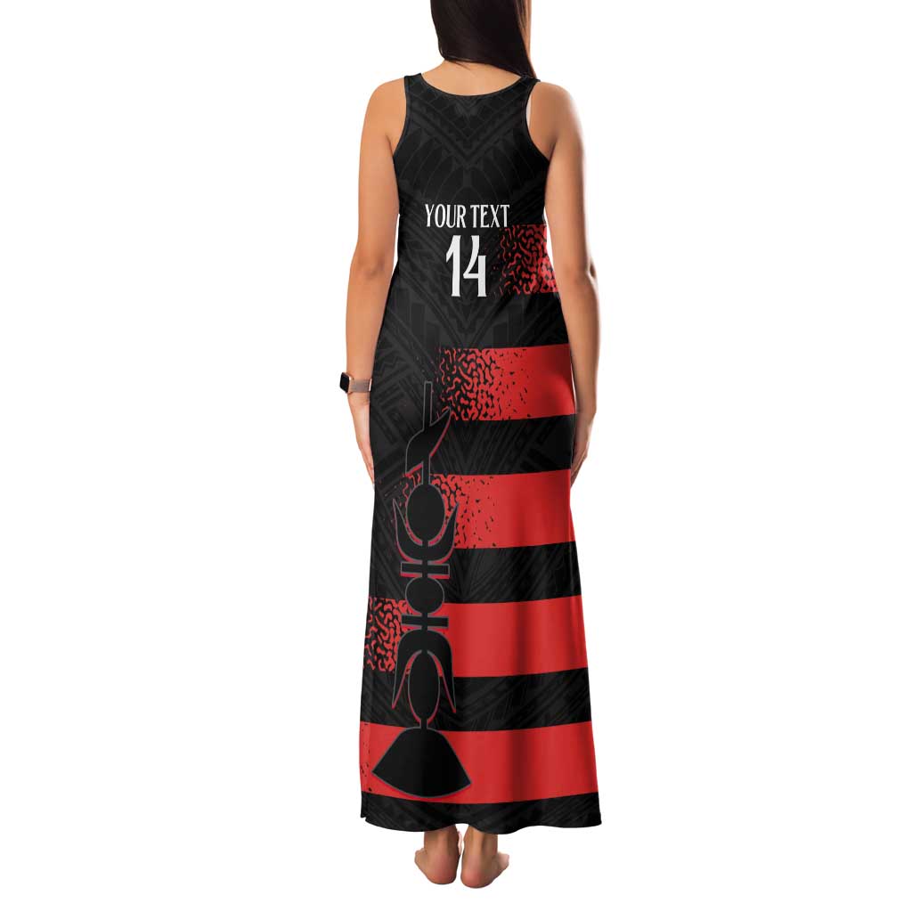 Custom New Caledonia Football Tank Maxi Dress Allez Les Cagous Polynesian Pattern