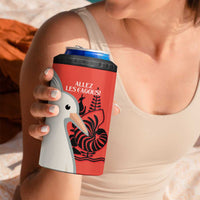 Custom Nouvelle-Caledonie Football 4 in 1 Can Cooler Tumbler Allez Les Cagous Simple Style