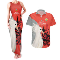Custom Nouvelle-Caledonie Football Couples Matching Tank Maxi Dress and Hawaiian Shirt Allez Les Cagous Simple Style