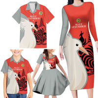 Custom Nouvelle-Caledonie Football Family Matching Long Sleeve Bodycon Dress and Hawaiian Shirt Allez Les Cagous Simple Style