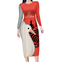 Custom Nouvelle-Caledonie Football Family Matching Long Sleeve Bodycon Dress and Hawaiian Shirt Allez Les Cagous Simple Style