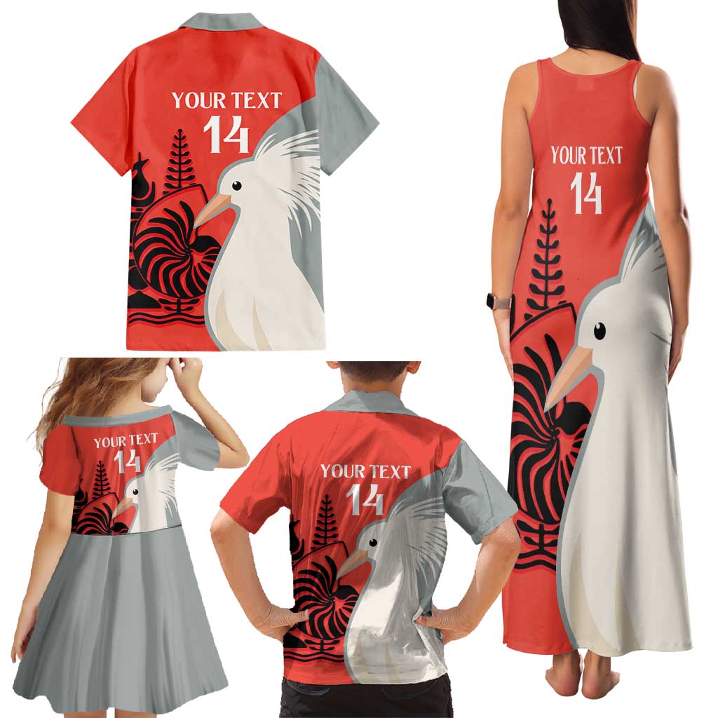 Custom Nouvelle-Caledonie Football Family Matching Tank Maxi Dress and Hawaiian Shirt Allez Les Cagous Simple Style