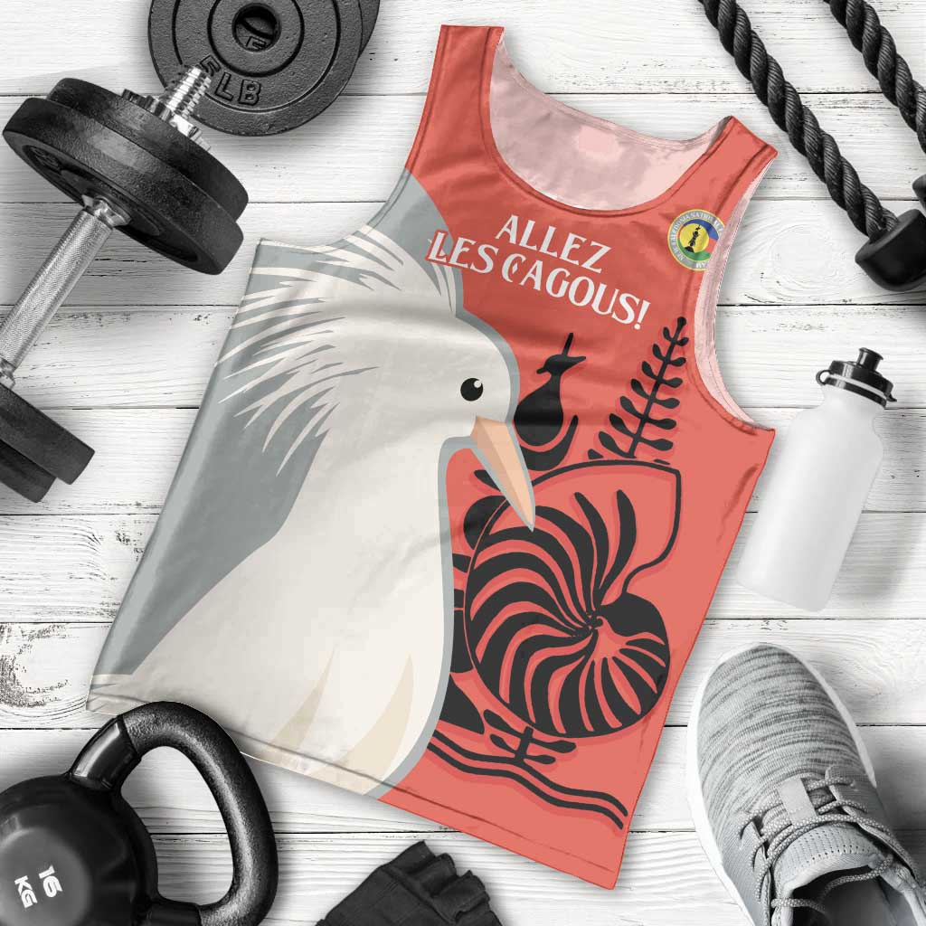 Custom Nouvelle-Caledonie Football Men Tank Top Allez Les Cagous Simple Style