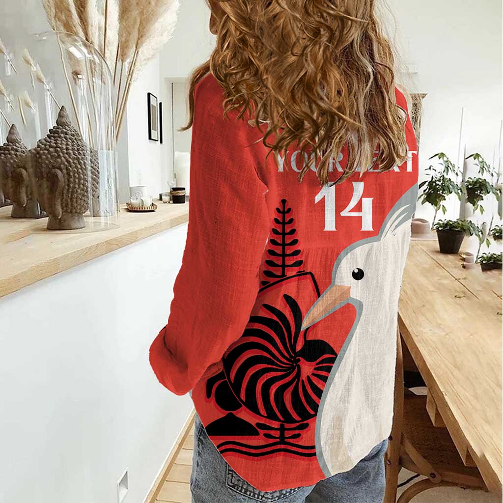 Custom Nouvelle-Caledonie Football Women Casual Shirt Allez Les Cagous Simple Style LT14 - Polynesian Pride