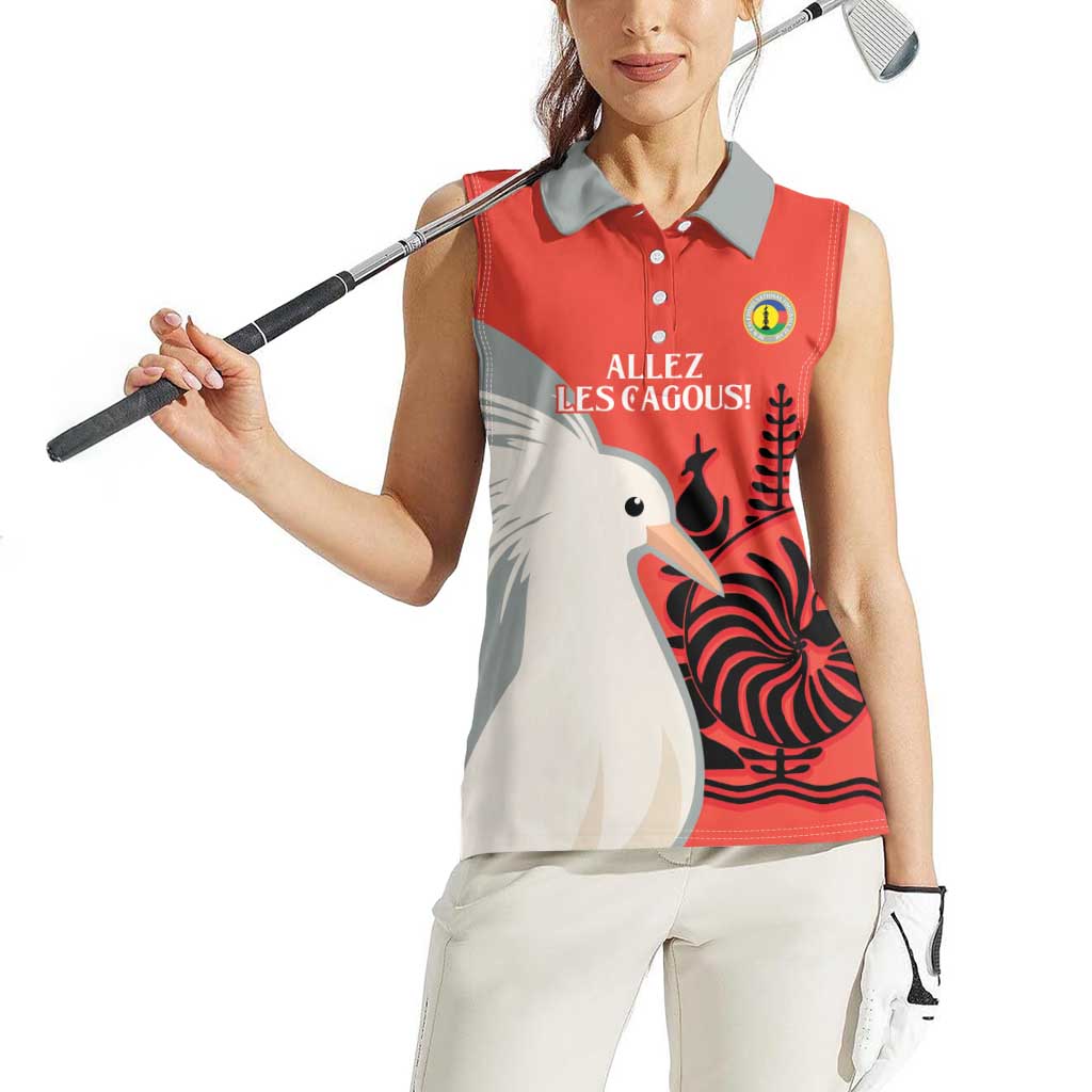 Custom Nouvelle-Caledonie Football Women Sleeveless Polo Shirt Allez Les Cagous Simple Style