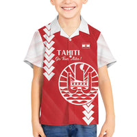 Custom Tahiti Football Family Matching Off Shoulder Short Dress and Hawaiian Shirt Go Toa Aito